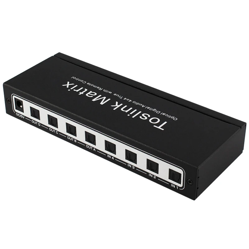 Матричный коммутатор Toslink 4x4 SPDIF/TOSLINK Цифровой оптический аудио 4x4True Matrix Switcher селектор дистанционного управления