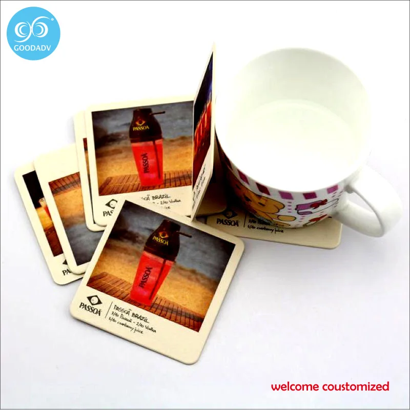 Kitchen, Decoration Drink Cup Mat Disposable Paper Coaster Custom Cup Pad 2017 table mat custom