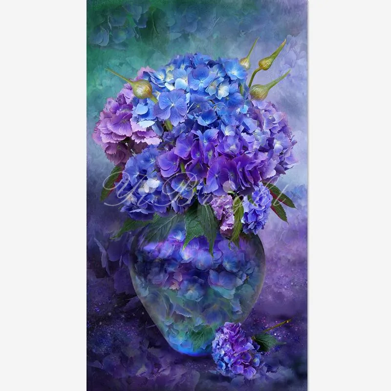 

DIY Diamond Painting Hydrangea In Vase_PWD Cross Stitch Needlework Home Decorative Full Square ANIMAL Diamond Embroidery LRR