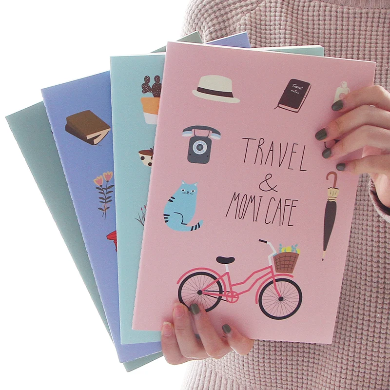 2017 Kawaii Notebook Korea Stationery Cartoon Cute Cat Flora Notebook