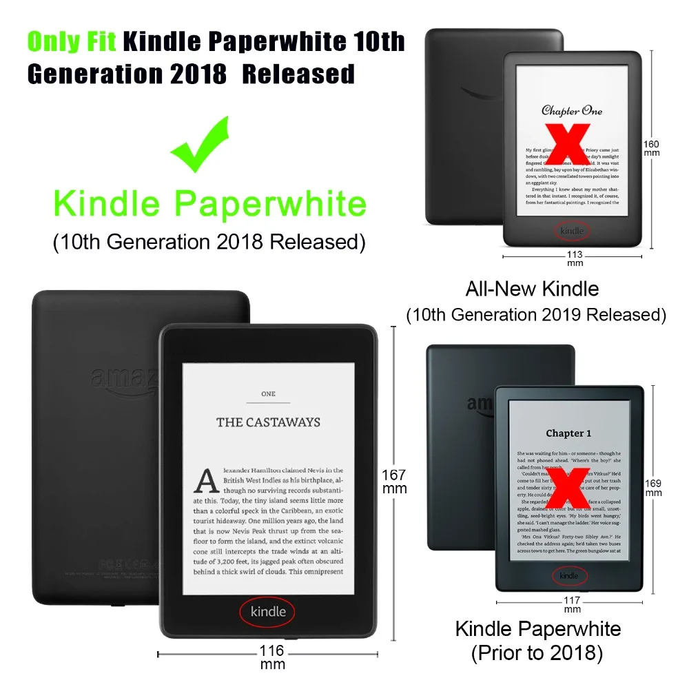 Умный чехол для 2018 нового Amazon kindle paperwhite 4 10th e-reader ultra slim kindle чехол Новый kindle paperwhite 4 крышка