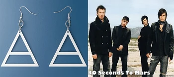 

New arrival earrings drop shipping 20pairs/lot 30 Seconds to Mars Logo Triad Pendant steampunk lead and nickel free steel 2016