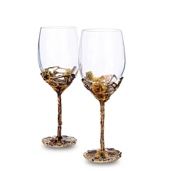 

Color Enamel Golden Harvest Red Wine Glasses Goblet Cups and Mugs High Grade Drinkware