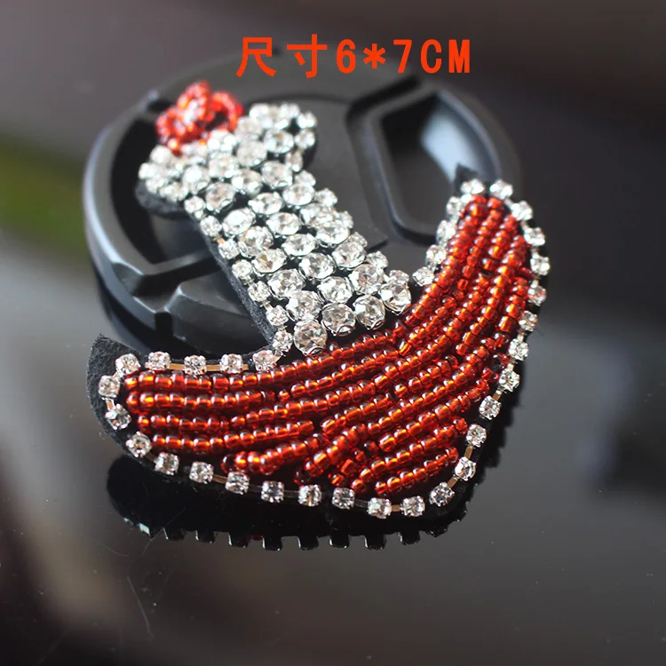 

High-grade heavy work handmade beaded red anchor drill anchor cloth DIY accessories for leather clothes hats shoes Z1441