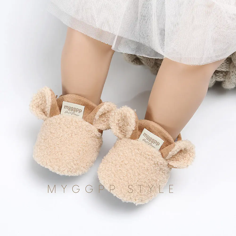 Newborn Infant Baby Girls Boys Autumn Winter Crib Shoes 5 Style Cotton Fur Warm Slip On Soft Sole Baby Shoes
