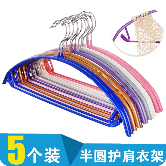Dip slip resistant semicircle shoulder pad hanger wet and dry dual use 5 seamless clothes