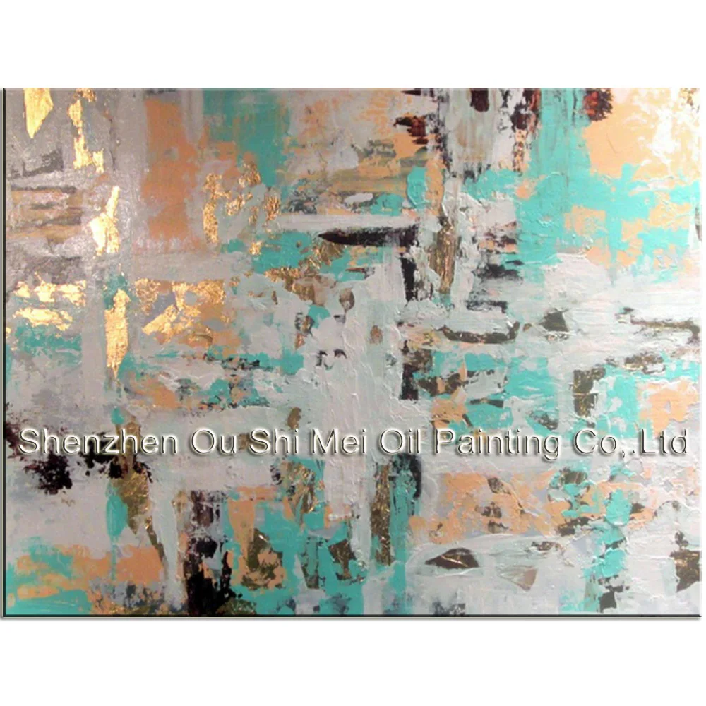 

King Size Pure Hand-painted High Quality Abstract Oil Painting on Canvas Handmade Modern Abstract Oil Painting Green Pictures