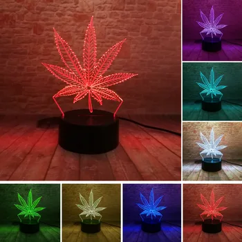 

Beautiful 3D Illusion LED Lamp with Maple Leaf Shape Night Lamp as Friends & Holiday Gifts Toy Flash Party Atmosphere Nightlight