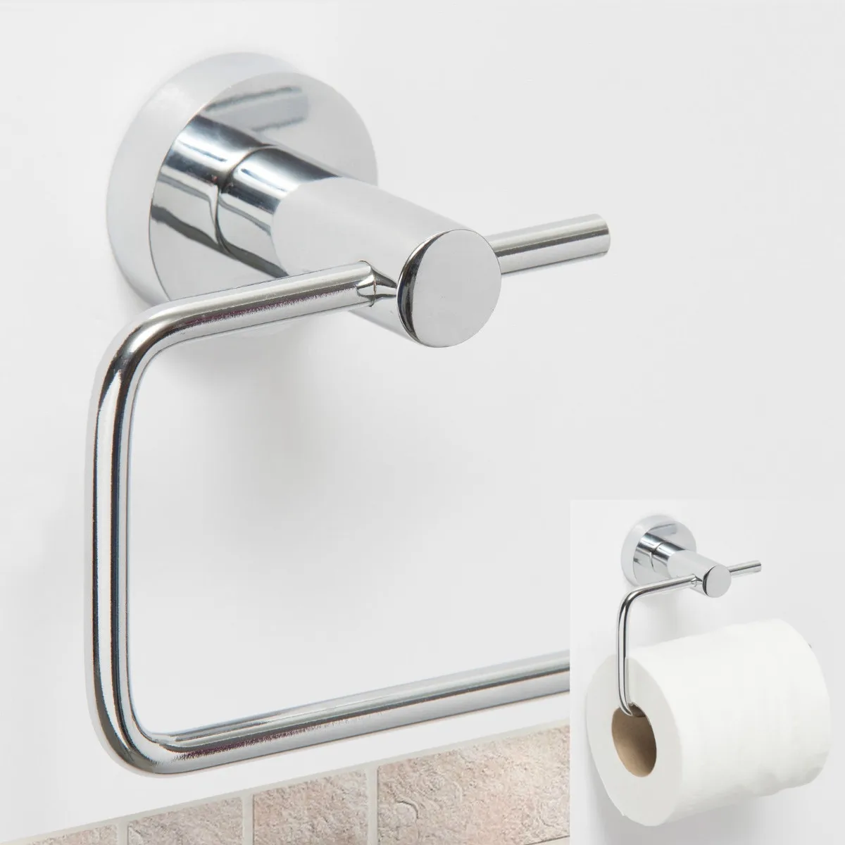 Хром полированный Нержавеющая сталь Ванная комната туалетной Бумага Держатель крючок настенный tissue Полотенца стойки