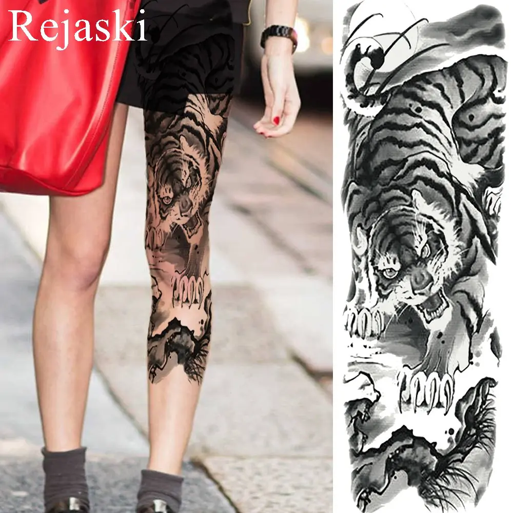 Aliexpresscom Comprar Negro Fantasma Flor Hoja Temporal Tatuaje