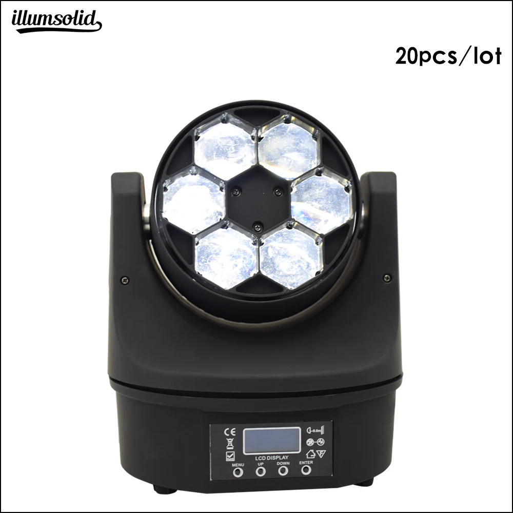 Перемещение головы 6x15 w bee глаз dmx512 Свет этапа для сценического диско луч света (20 шт./лот)