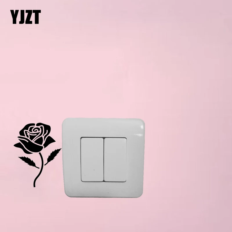 

Display Retro Rose Flower Silhouette Fashion Wall Stickers Switch Decorative Vinyl Decals 7SS0652