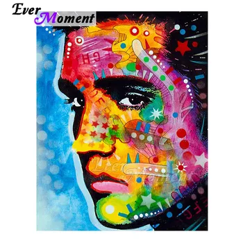 

Ever Moment Diamond Painting Picture Of Rhinestone Man Colorful Face Full Square 5D DIY Diamond Embroidery Decor Home 3F1207