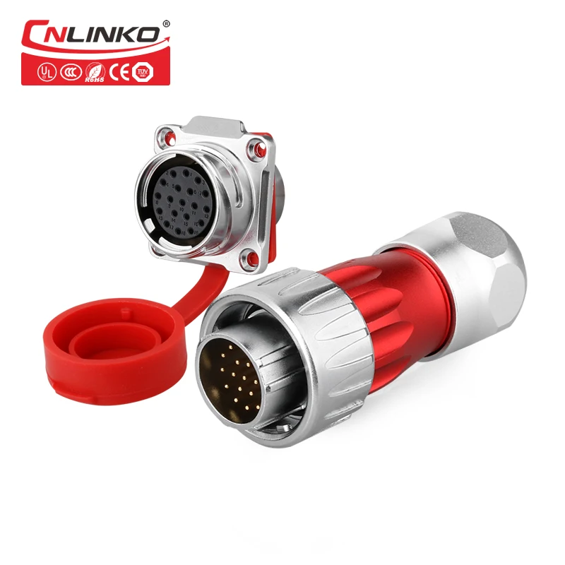

High Voltage Cable M24 5A DC Power Connector IP67 Plug and Socket 19 Pin Waterproof Connector