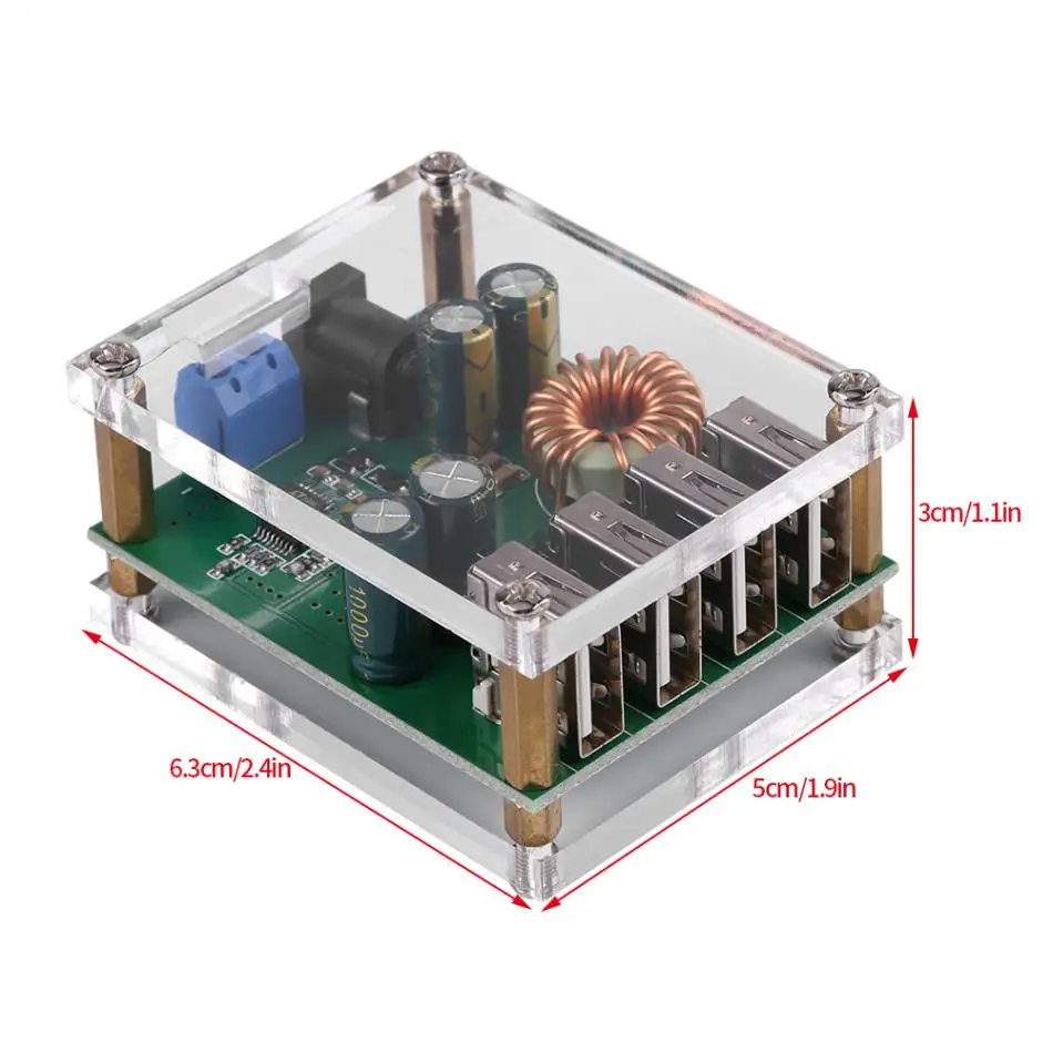 VEBSTLIFE DC-DC 7-60V 5V 5A 4USB Выход конвертер для ступенчатого понижения Питание+ чехол трансформатор напряжения