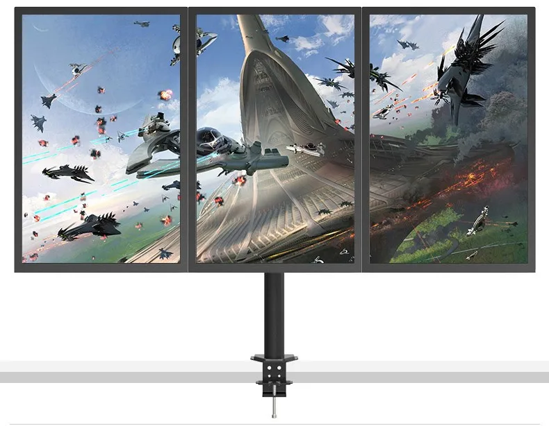 الثقيلة الثلاثي قوسين يقف قابل تلفزيون شاشة lcd شاشة الكمبيوتر المكتبي جبل الطاولة كليب الأسلحة S0293