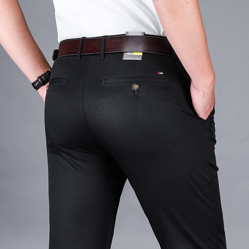 Pantalon Homme, мужские брюки, мужские классические деловые брюки, мешковатые, белые, черные, повседневные мужские рабочие брюки, большие размеры, высокое качество, тонкие