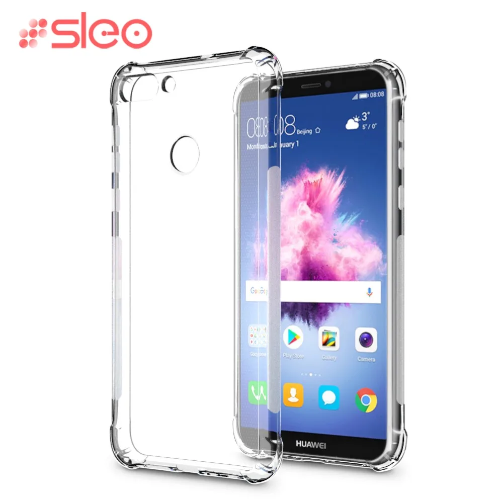 SLEO For Huawei P Smart Case Clear Transparent Soft Silicone TPU Enjoy 7S Coque Nova Lite 2 Cover |
