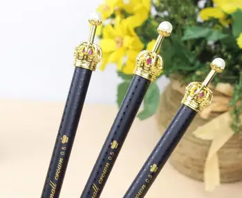 

5pcs/lot Gel Pen Crown Kawaii Pen Stationary School Supplies Gel Ink Pen School Stationary Office Suppliers Pen Kids Gift