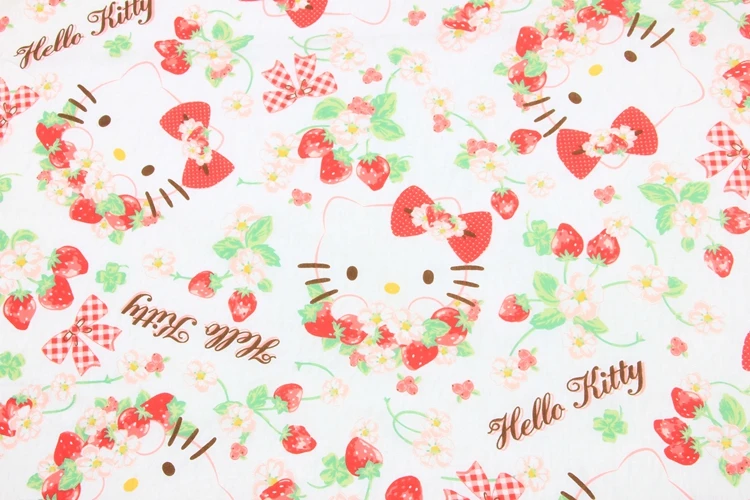 half meter thin polyester cotton fabric with cartoon cat strawberry print handmade DIY garment lining cloth 1 half meter thin polyester cotton fabric with cartoon cat strawberry print handmade DIY garment lining cloth 2