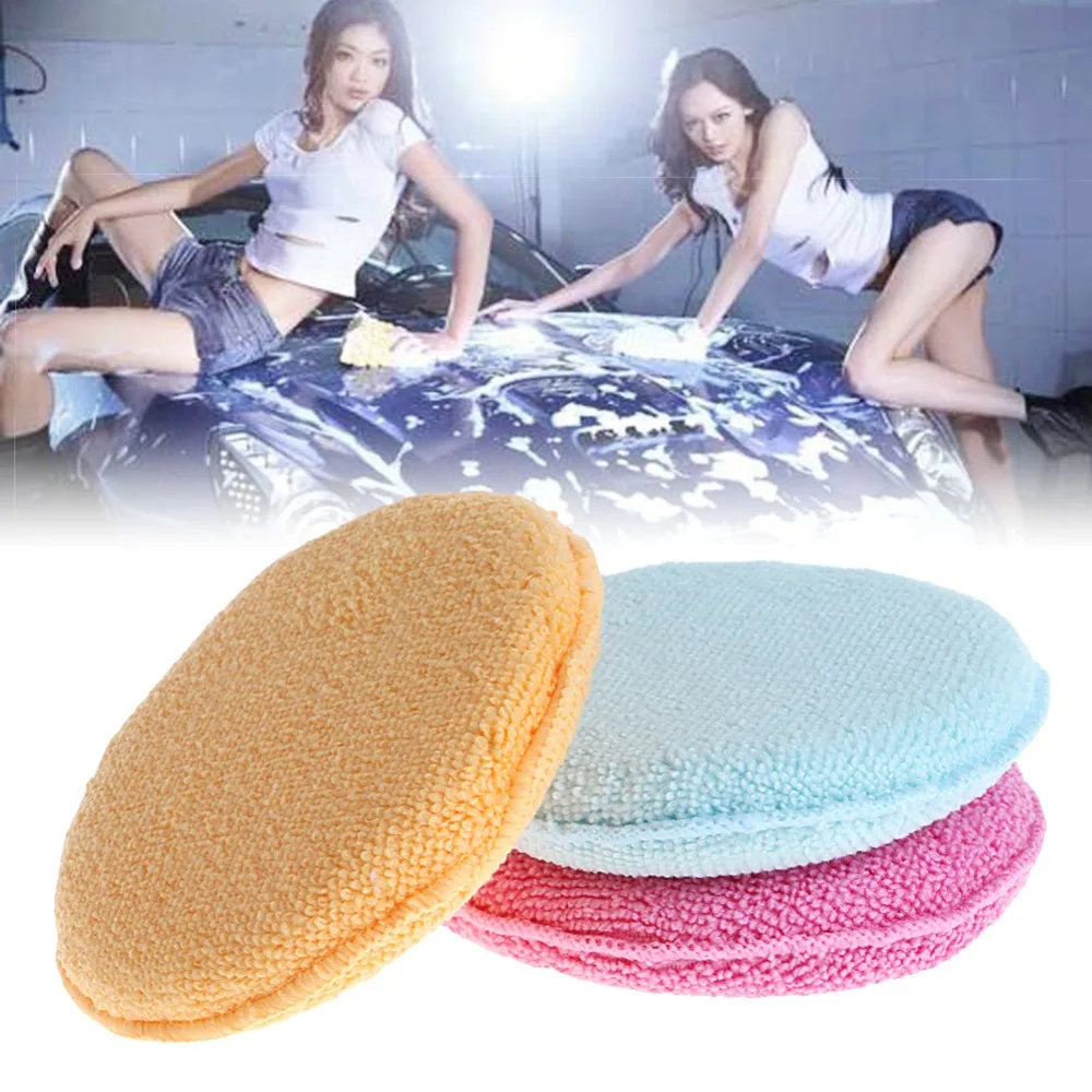 Car Waxing Polish Microfiber Foam Sponge Applicator Clean Detailing