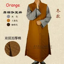 Буддийские поставки буддийская зимняя одежда с теплым хлопковым платком жилет пальто мужской длинный жилет