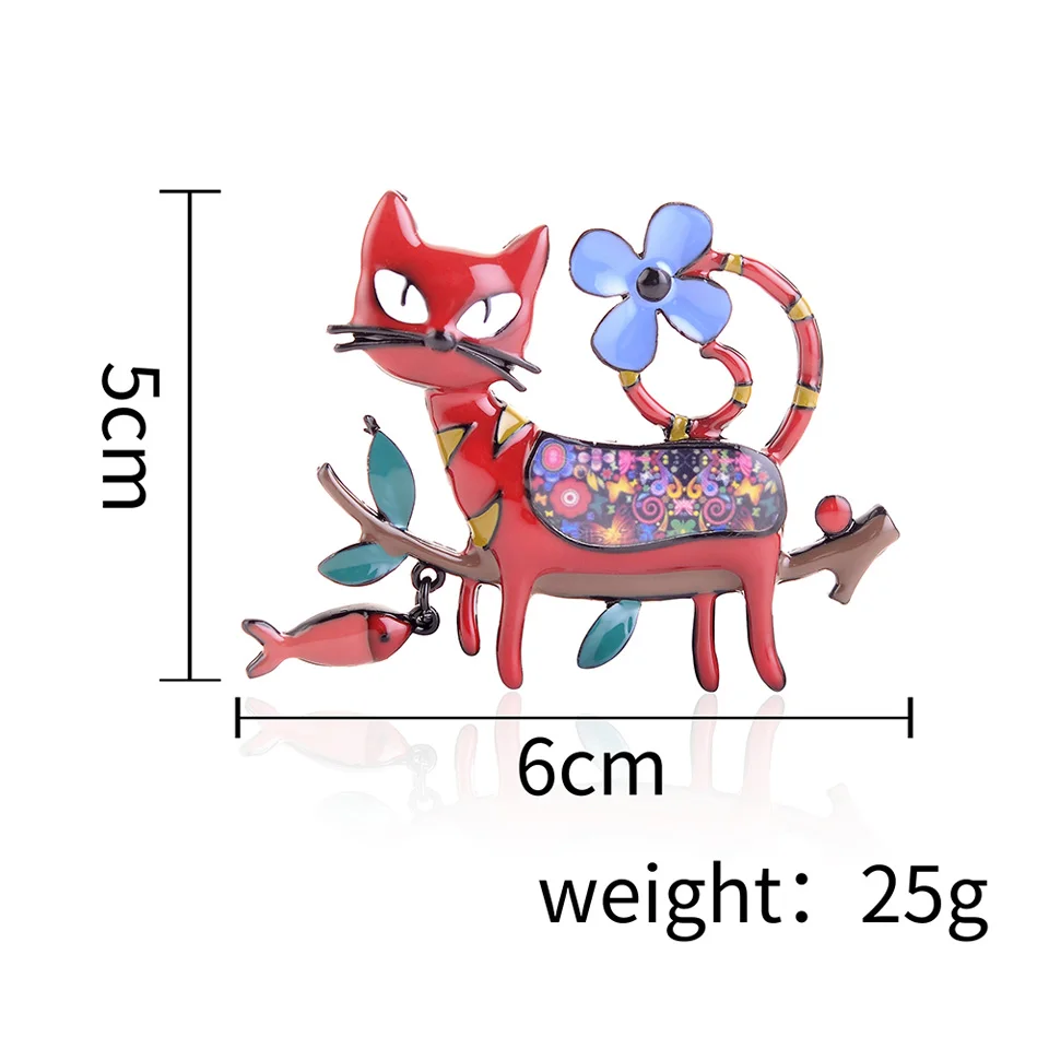 Красочные эмалированные броши-булавки в виде кошек женские металлические сплав в виде рыбьего листа цветок броши на год подарки Банкетная Брошь булавка в виде животного
