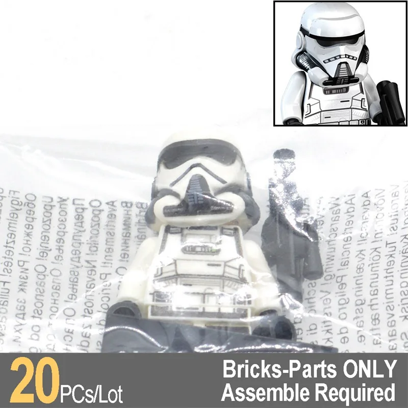 

Wholesale 20pcs/lot White Stormtrooper Star Wars Building Blocks Bricks Gifts Toys for Children PG788