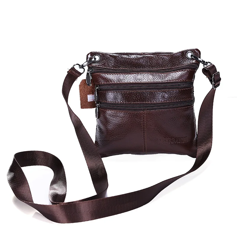 Genuine Cow Leather Solid Men Messenger Bags New Fashion Soft Men's