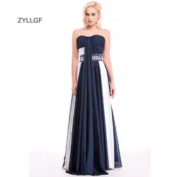 Zyllgf два Цвет шифон платье подружки невесты длинный корсет пол Длина Vestidos formatura 2018 с штапики Q24