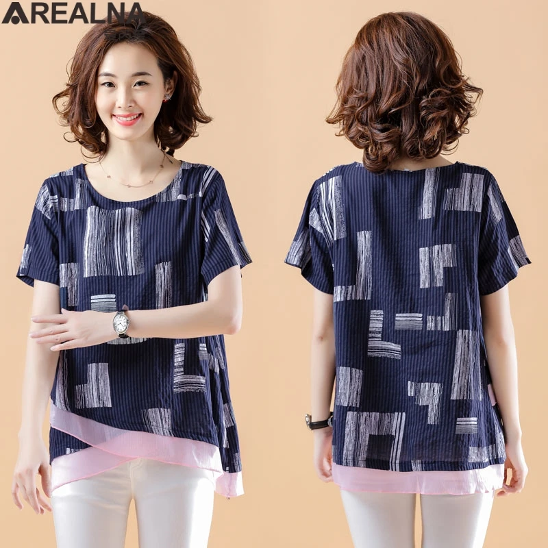 المرأة بلوزة مخططة قميص قصيرة الأكمام بلوزة س الرقبة القمصان عارضة قمم بلوزة et Chemisier فام Blusas موهير دي مودا 2019