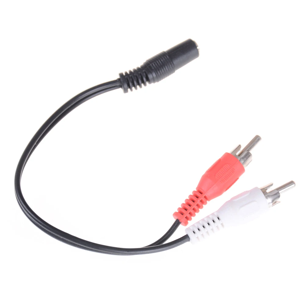3.5mm Universal Stereo Female To 2 Male RCA Jack Adapter 1/8