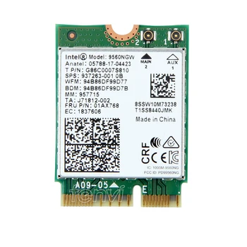 

Dual Band 1.73Gbps 802.11ac Wifi Wireless Network Wlan Card For Intel 9560 9560NGW NGFF Key E 2.4G/5Ghz Wi-fi Bluetooth 5.0