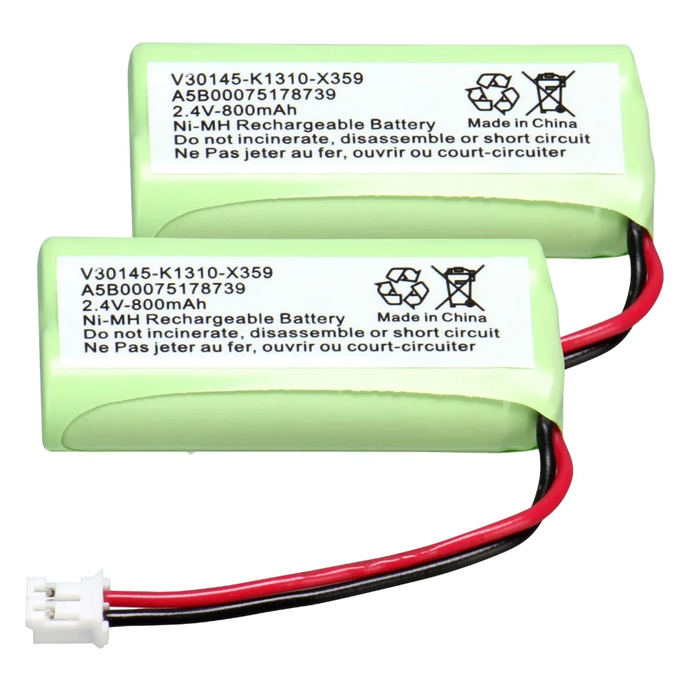 

2 PACK home phone battery walkie talkie battery 2.4 V 800 mAh Home Phone Battery for simens C28/42/46/42H/36H/360/365/X359