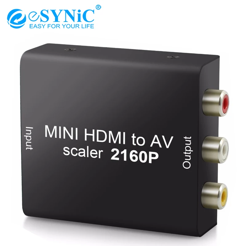 

eSYNiC 4Kx2K 2160p HDMI Converter HDMI Digital Video Audio Signal To AV(CVBS) And L/R Stereo Support NTSC PAL USB Adapter
