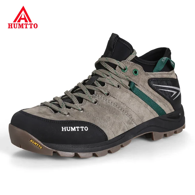 Genuine Leather Winter Hiking Shoes Outdoor Hunting Tourism Climbing Trekking Shoes Non-slip Wear Resistant Men Mountain Shoes