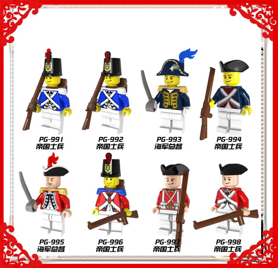 

[New] Compatible Legoingly soldiers mperial Redcoat Army Soldier With Gun Collectible Building Blocks Children Gift Toy