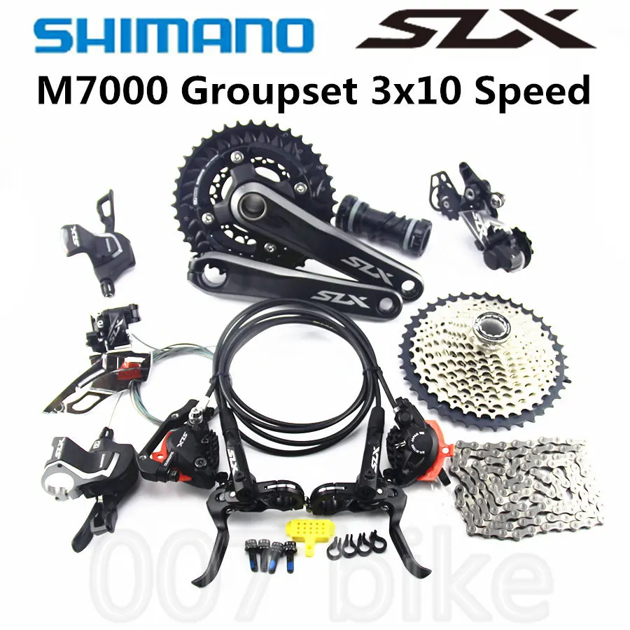 

SHIMANO DEORE SLX M7000 Groupset 40-30-22T 170MM Crankset Mountain Bike Groupset 3x10 Speed 11-36T M7000 30S Rear Derailleur