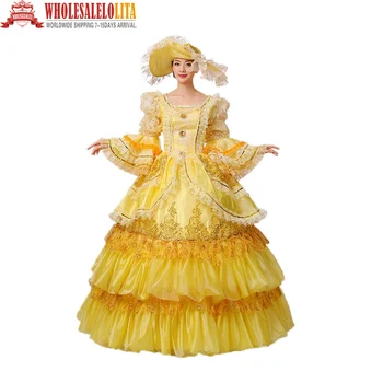 

Top Sale 18th Century Marie Antoinette Masquerade Ball Dress Theatrical Vestido Dresses Rococo Prom Gown