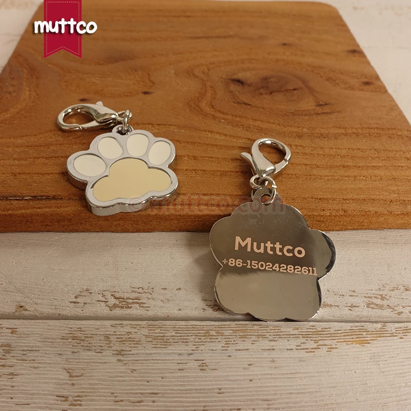 

Free shipping laser lettering elegant dog paw print id tags for pets name zinc alloy engrave dog tag DIT-019