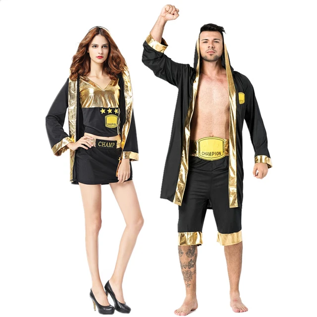 Disfraz de boxeo para niños con capucha, bata tipo bóxer para Halloween,  cosplay, juego de rol, uniforme de boxeo