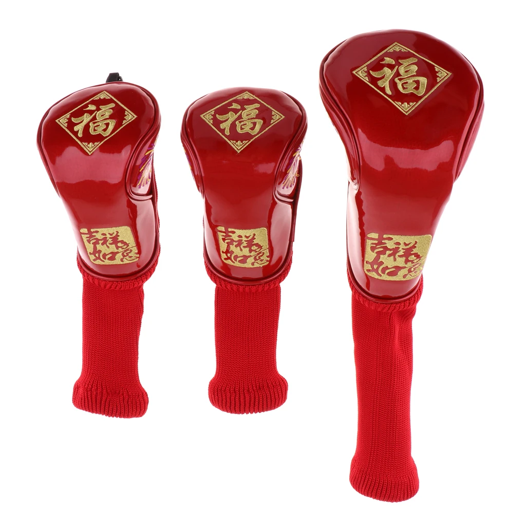 3 Pieces Golf Club Headcovers for Driver Fairway Hybrid for Men Women, Great Golf Enthusiast Gifts, Durable and Reliable