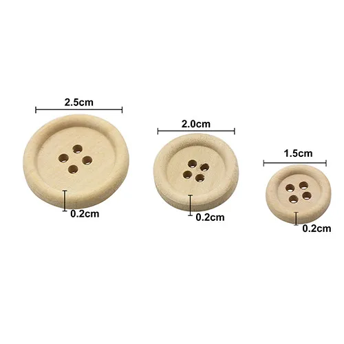 Новое поступление 50 шт. натуральный Цвет деревянные пуговицы ручная работа круглая форма и с 4 отверстиями деревянная пуговица мастерство Сделай Сам аксессуары для детской одежды