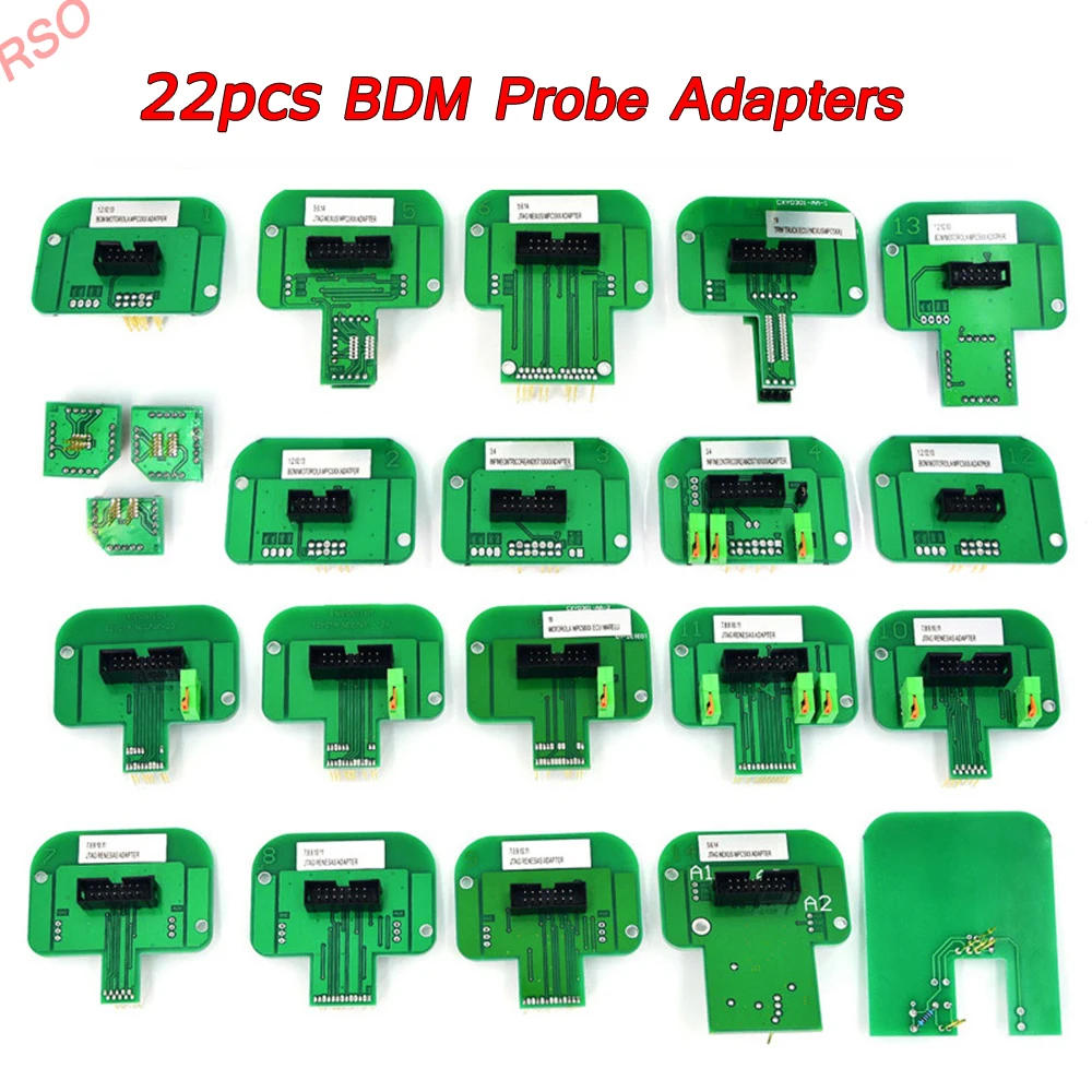 

22pcs green BDM adapters KTAG KESS KTM Dimsport BDM Probe Adapters Full Set LED BDM Frame ECU RAMP Adapter LED BDM Frame Stainle