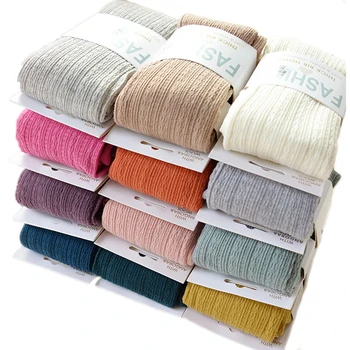 

Winter Cotton Knited Stockings Women Tights Velvet Candy Color Stockings Elastic Slim Soft Warm Pantyhose Winter Striped Tights