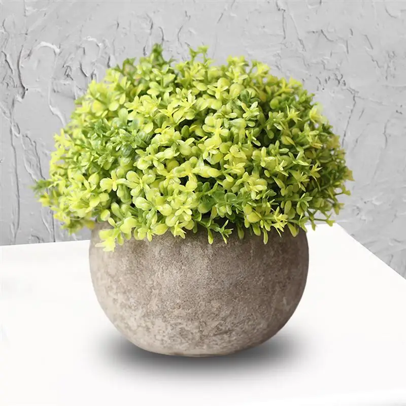 Artificial Plant Vintage Plastic Potted Green Fake Plant Decor Plant Artificial Planters Indoor