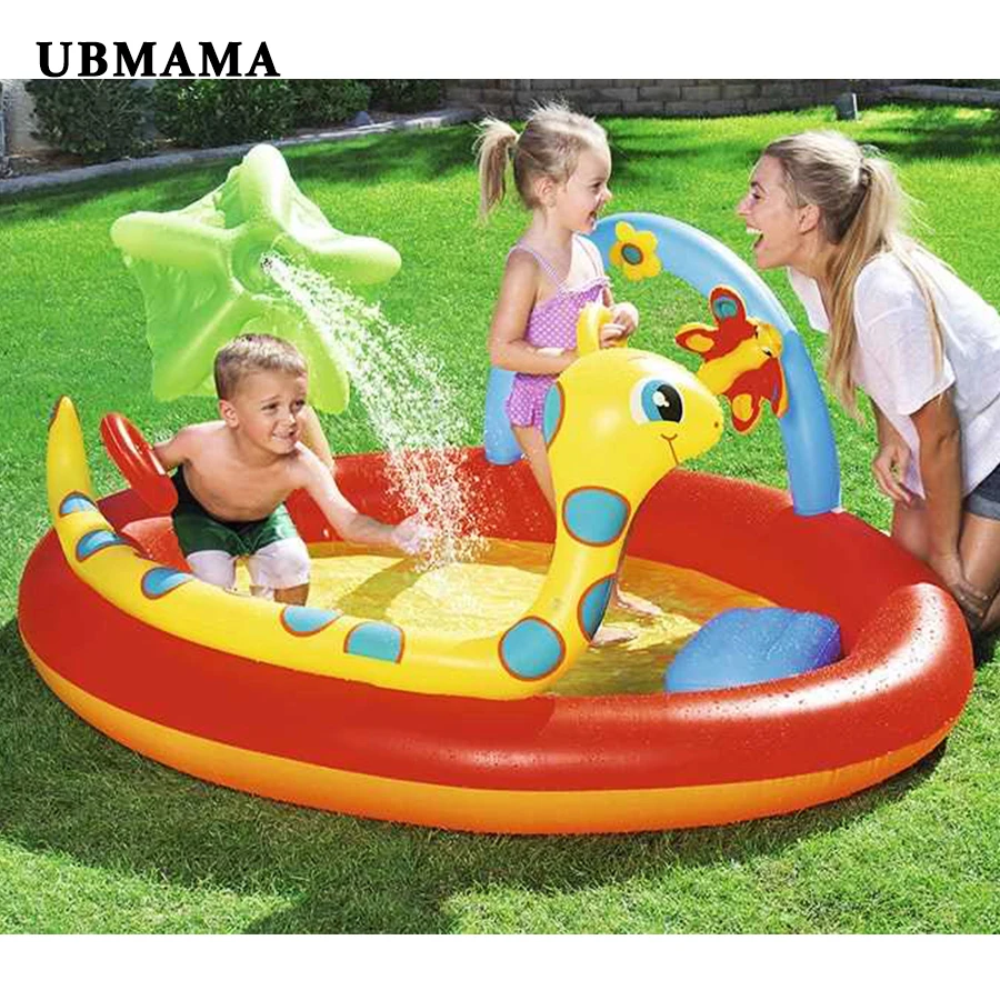 

Thickening plastic material inflatable swimming pool for children infla circular color pool water spray garden opera pool