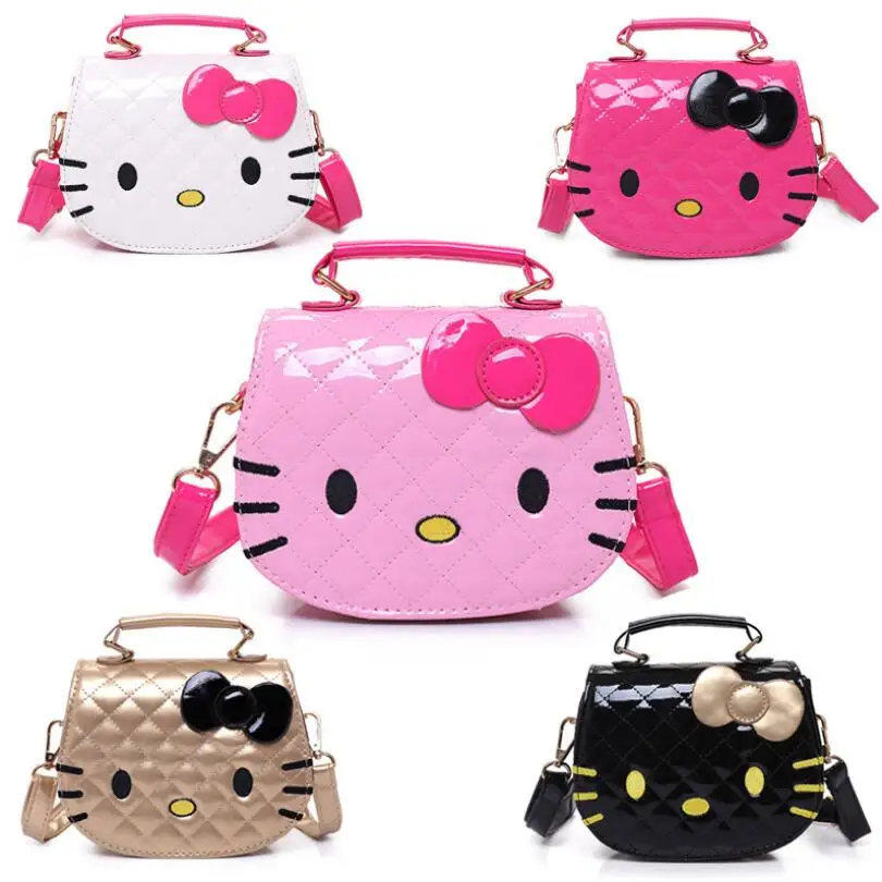 

New Cute Mini Bag Children Hello Kitty Handbag For Women Cartoon Cat PU Waterproof Should Bag Kids Girls Fashion Messenger Bags
