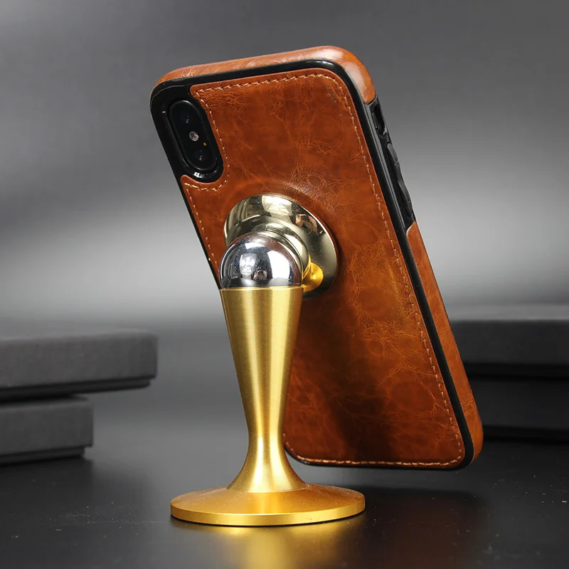 

Luxury Leather Case for iphone 8 7 6 6S 5 SE Plus XR XS Max Etui Vintage Hose Magnetic Absorption Back Cover for iphone X Coque