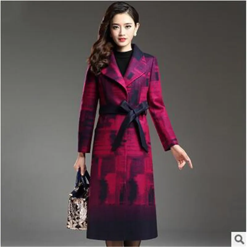 

Spring fashion women's clothing imitation cashmere coat temperament women's 2017 new printing high-grade overcoat OK65